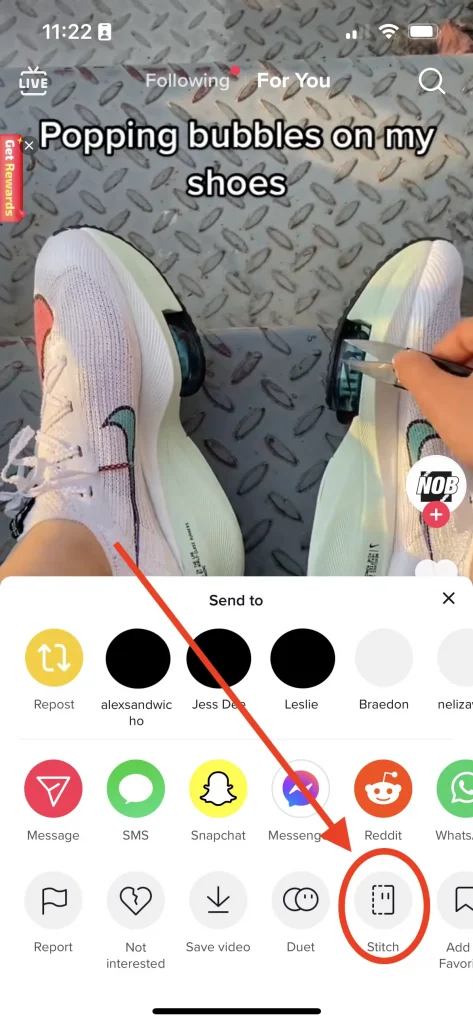 screen shot of tik tok