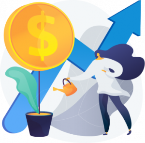 Email Marketing picture of woman and coin