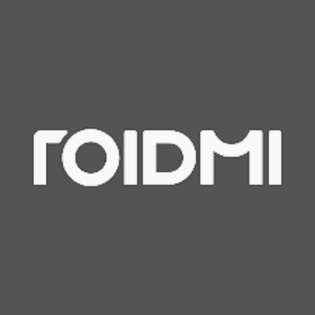 Assetdigital Home roidmi logo as reference black and white